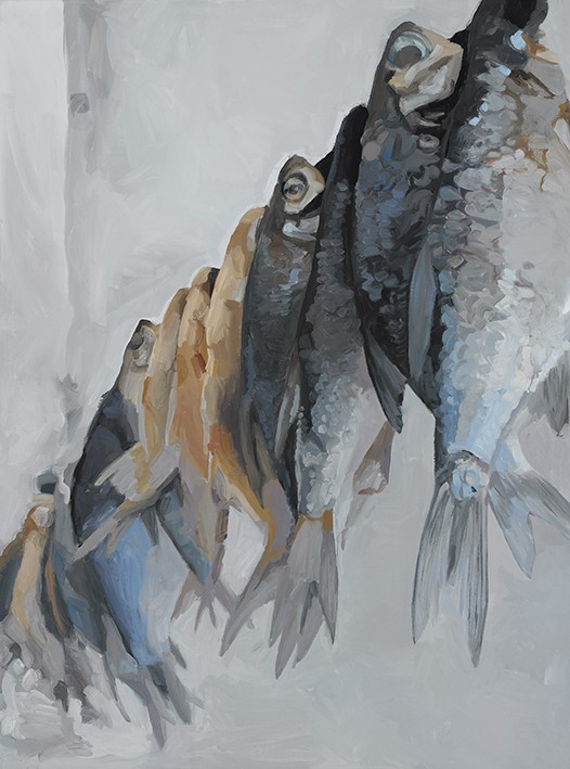 Fische, 2011, 120x90 cm, Oel auf Leinwand